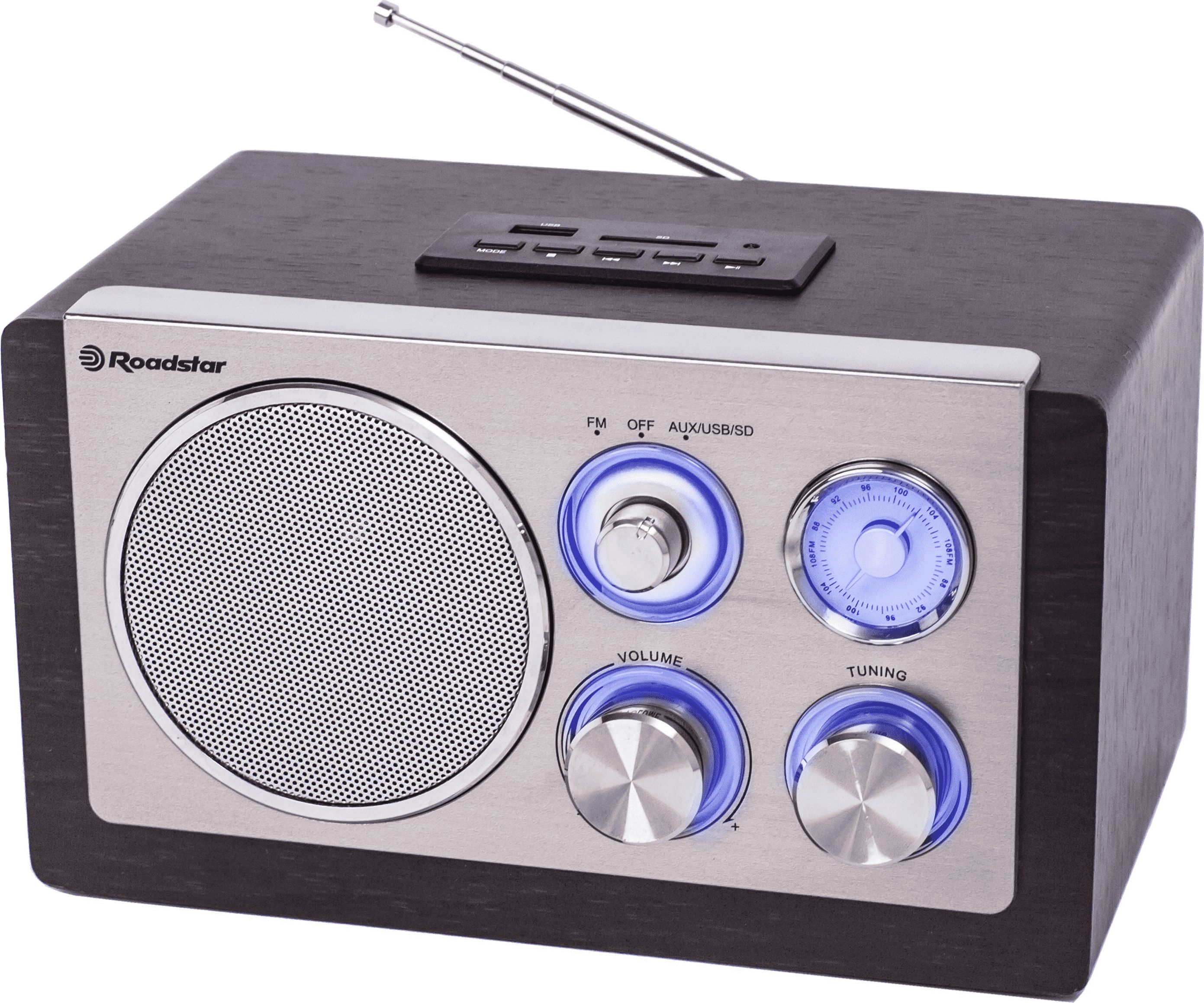 Radio shtëpie Roadstar HRA-1345NUSWD, FM, USB dhe SD, retro, kafe