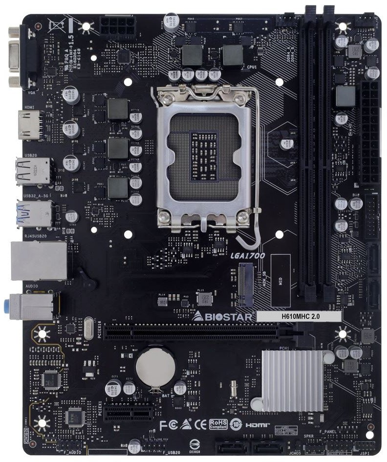 Pllakë amë Biostar H610MHC 2.0, socket Intel 1700, DDR4, mATX