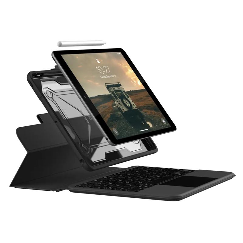 Këllëf me tastierë Bluetooth UAG Rugged CZECH për iPad 10.2" 2019 2021, me touchpad, i zi