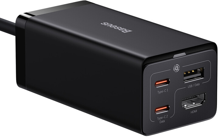 Karikues Baseus GaN5 Pro, 2xUSB-C, USB-A, HDMI, 67W, i zi + kabllo 1.5m