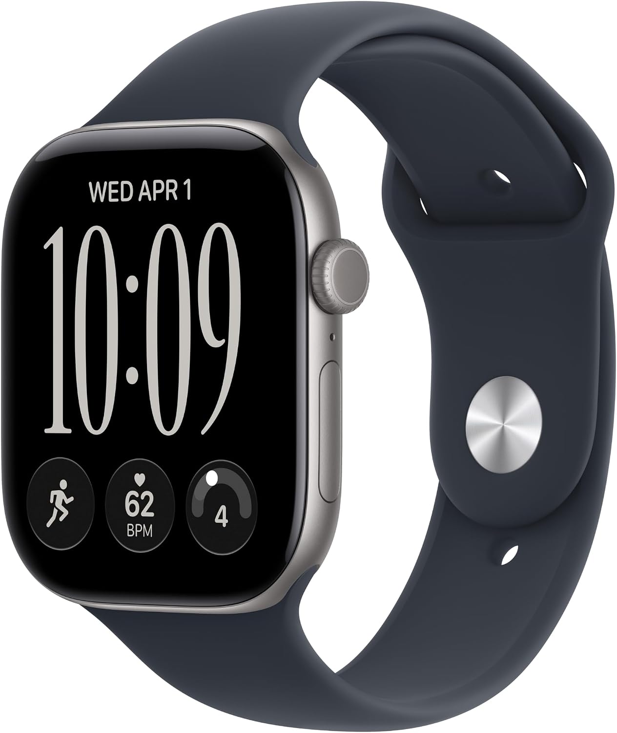 Apple Watch S12 GPS 46mm Space Grey Aluminium Case with Navy Blue Sport Band, M/L