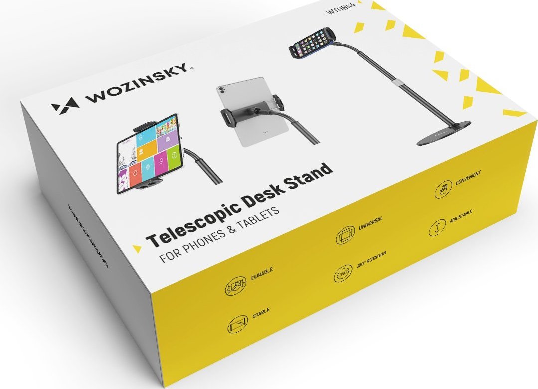 Stendë tavoline Wozinsky WTHBK4 për telefon dhe tablet, 4.7" 11", e zezë