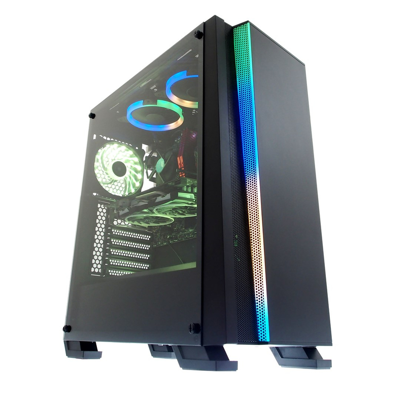 Kuti kompjuteri iBOX Wizard 4 OW4, ATX, RGB, e zezë