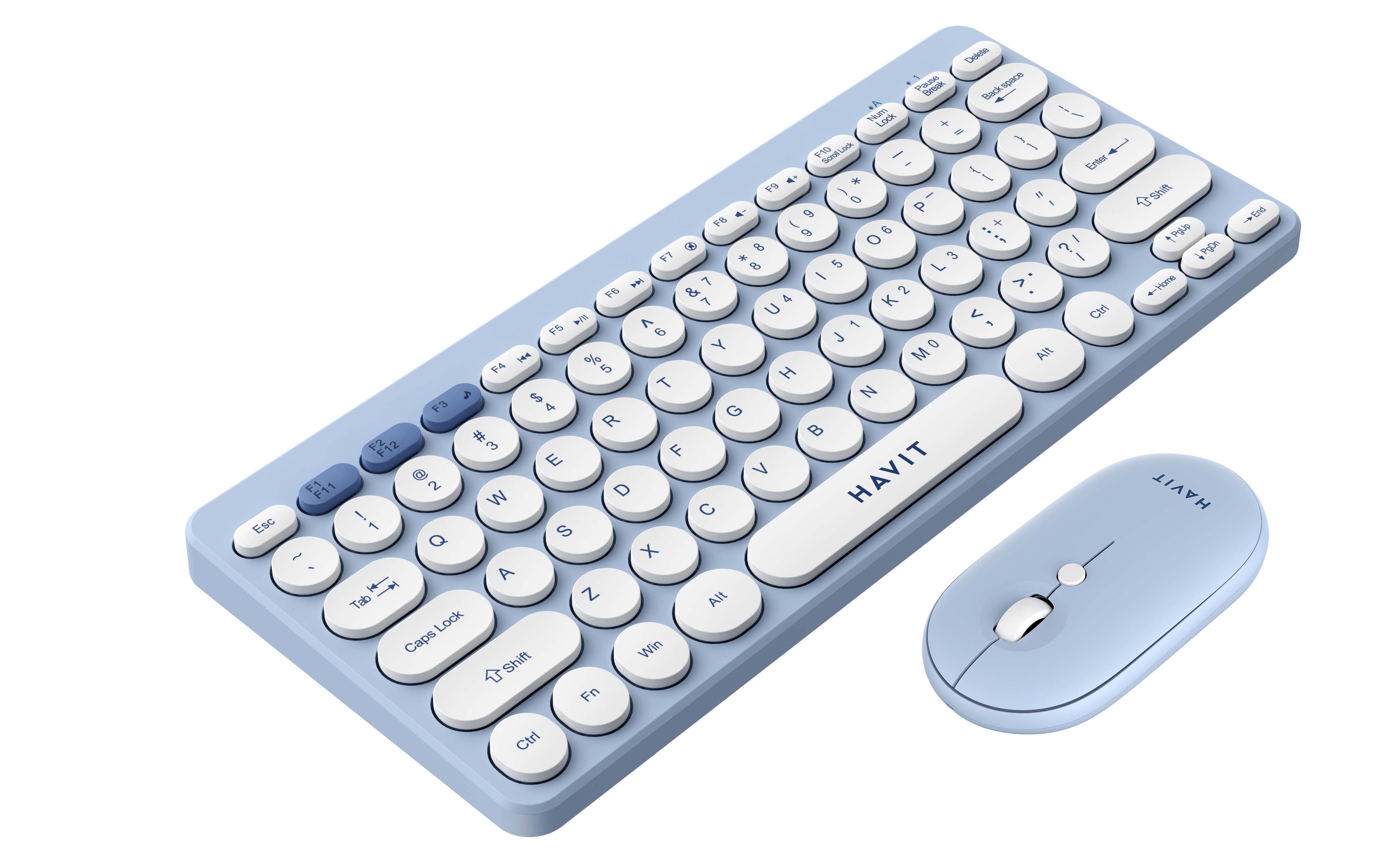 Set tastierë dhe maus Havit KB279GCM, wireless, i bardhë/ kaltër