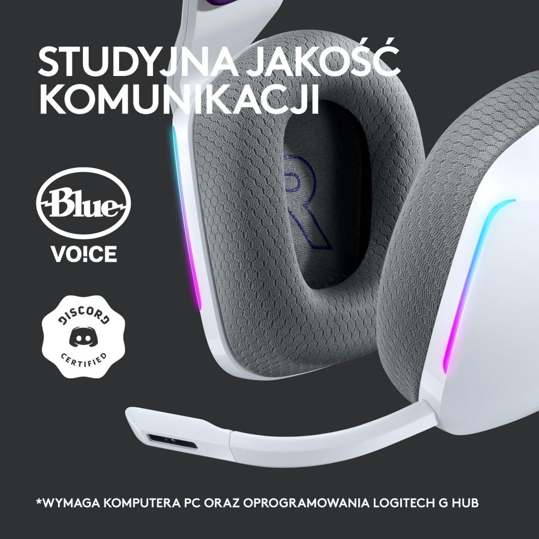 Kufje Logitech G733 Lightspeed (981-000883), të bardha/vjollcë