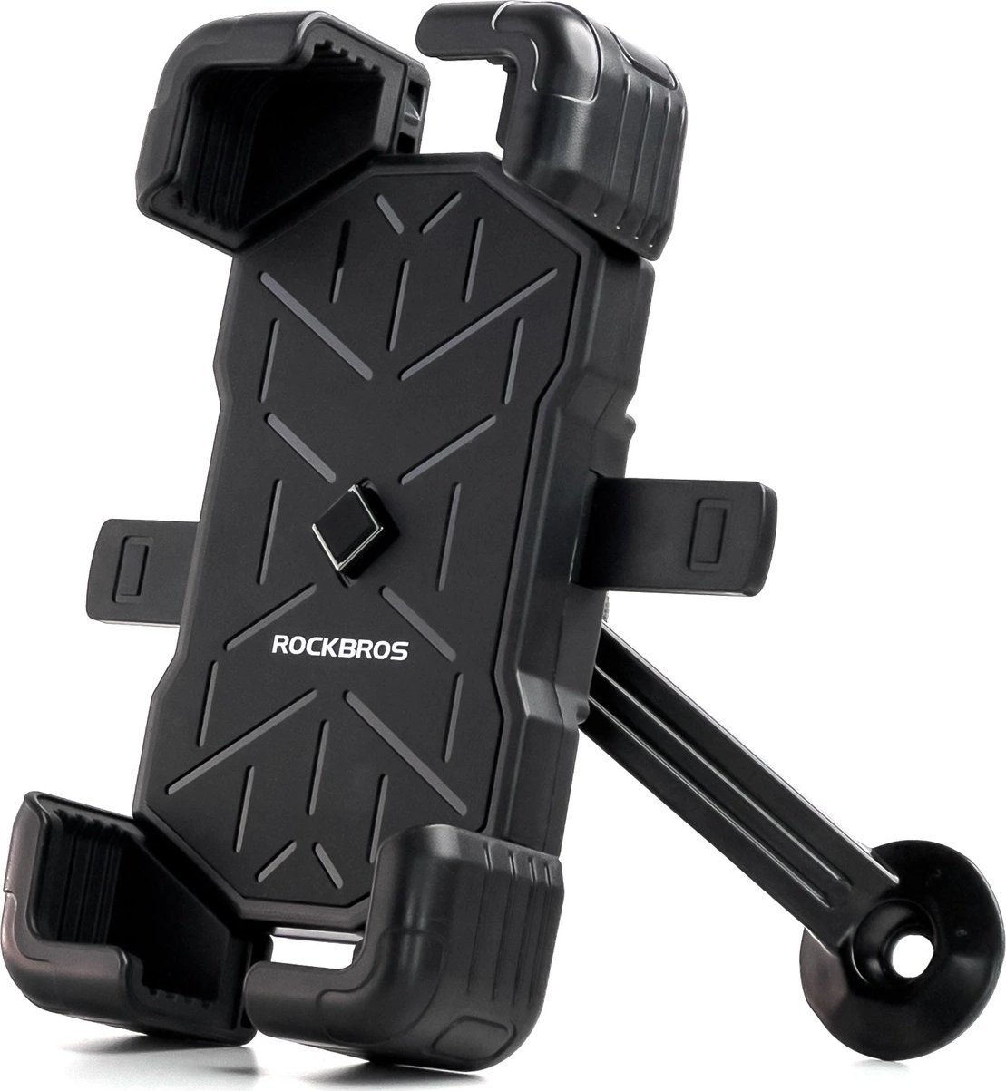 Mbajtëse telefoni për motoçikletë Rockbros 25210030007, 4.5-7.2", montim në pasqyrë, e zezë