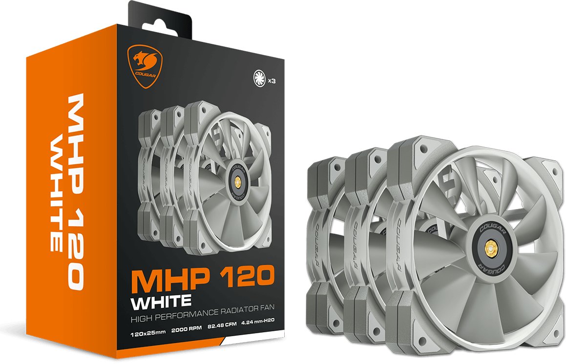 Ventilator kase Cougar Gaming CGR-CF-MHP12HB3-W, set 3x 120mm, i bardhë