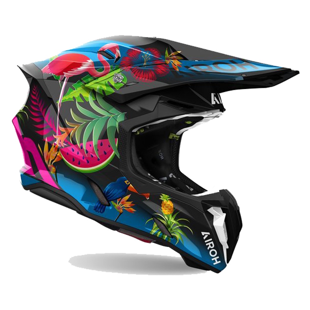 Kaska motocross Airoh Twist 3 Amazonia, madhësia XS, i zi shumëngjyrësh