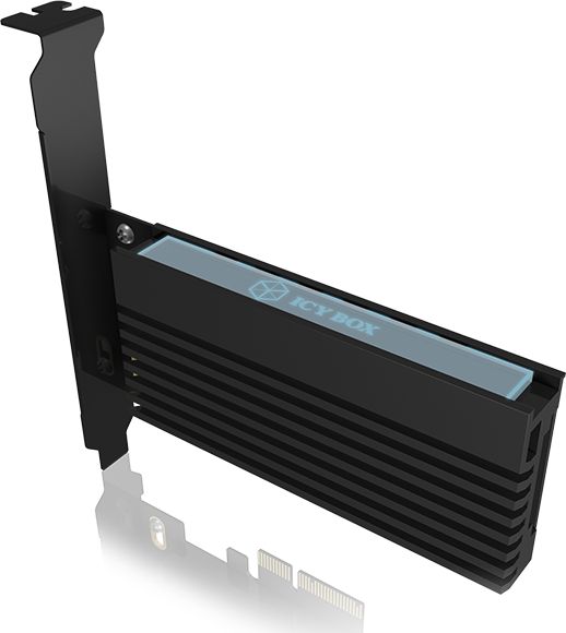 Kartë zgjeruese PCIe Icy Box IB-PCI214M2-HSL, M.2 NVMe M-Key, PCIe 3.0 x4, e zezë