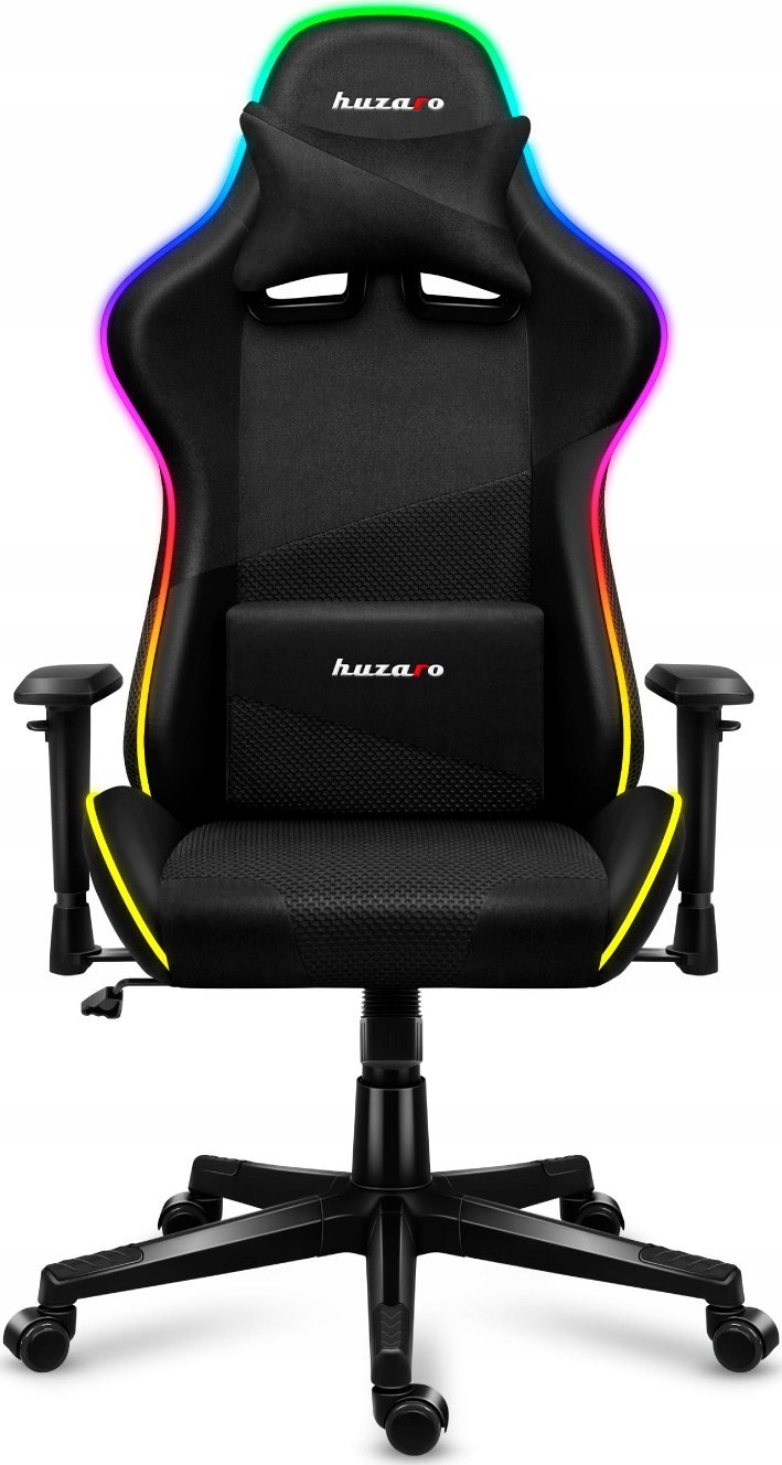 Karrige gaming Huzaro Force 6.3 RGB Mesh, deri 130kg, me ndriçim RGB, e zezë