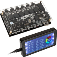 Kontrollues ventilatorësh Lamptron RF625, PWM dhe ARGB, me ekran LCD, i zi