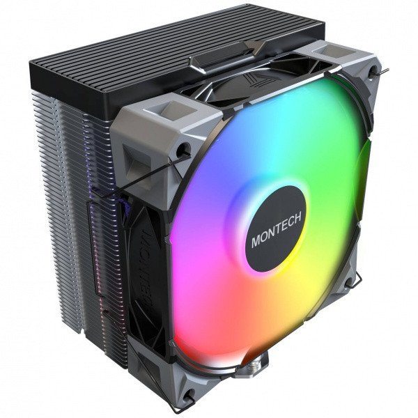Ftohës CPU Montech NX400 ARGB, 4 heat pipes, ventilator 120mm ARGB, i zi