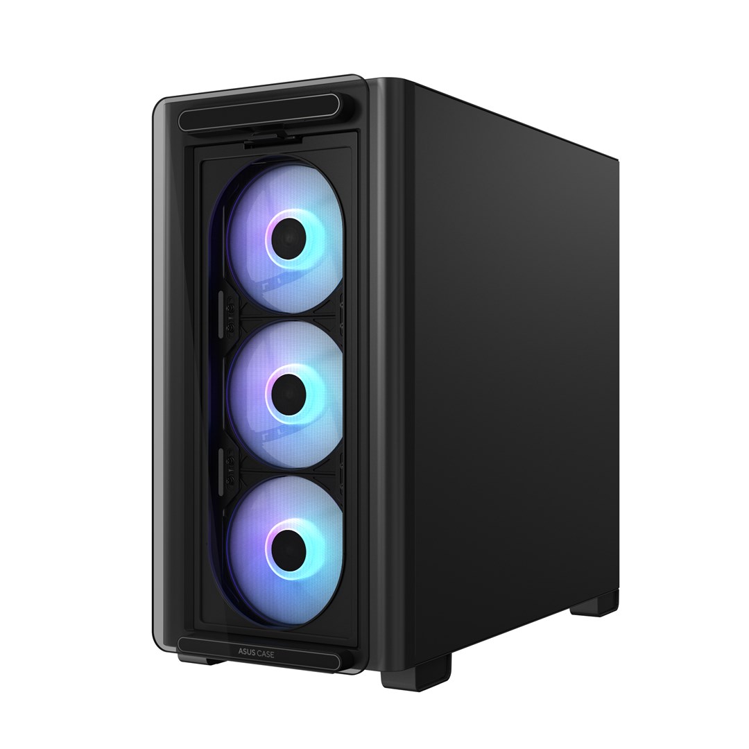 Kutia PC ASUS A23 PLUS Mid Tower, ARGB, xham i temperuar, e zezë
