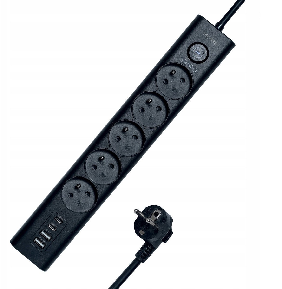 Кабел продолжувач USB C Tiross MORRE M408, 1.5m, 2x USB C, црн