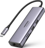 Hub USB C Ugreen 60515, HDMI 4K 60Hz, RJ45 dhe SD TF, gri