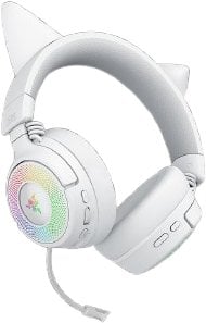 Kufje gaming Razer Kraken Kitty V3 Pro, wireless dhe me kabllo, RGB, të bardha