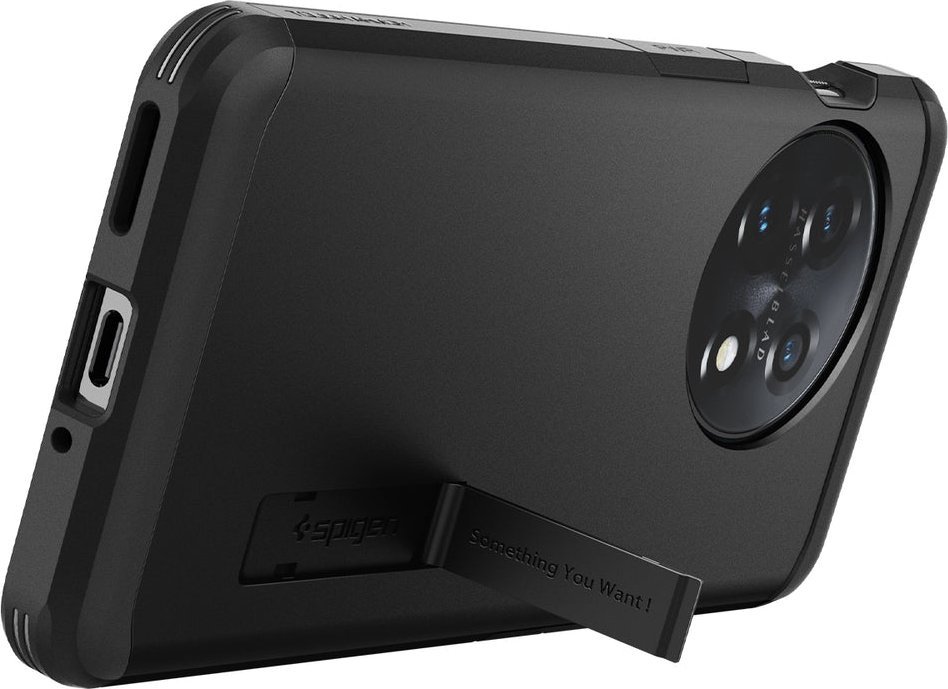 Mbështjellës telefoni Spigen Tough Armor për OnePlus 11, rezistent ndaj goditjeve, i zi