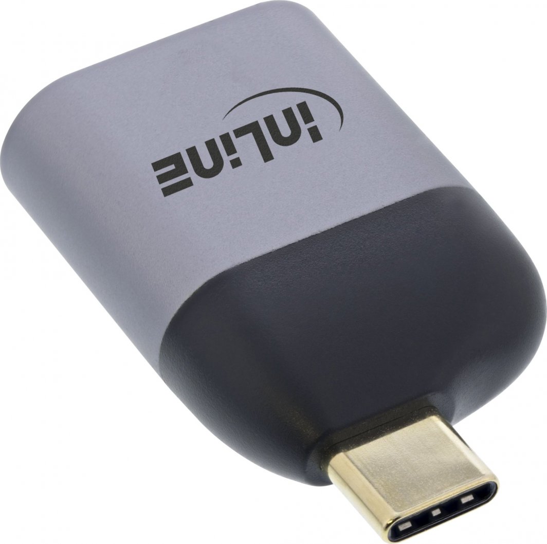 Adapter USB InLine USB C në DisplayPort, 8K 60Hz, gri
