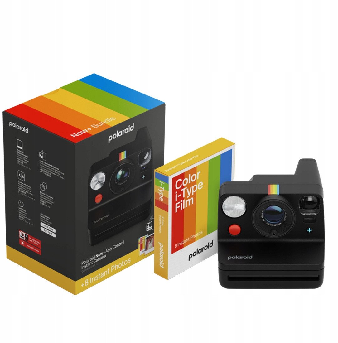 Aparat fotografik instant Polaroid Now+ Gen3, me film, i zi