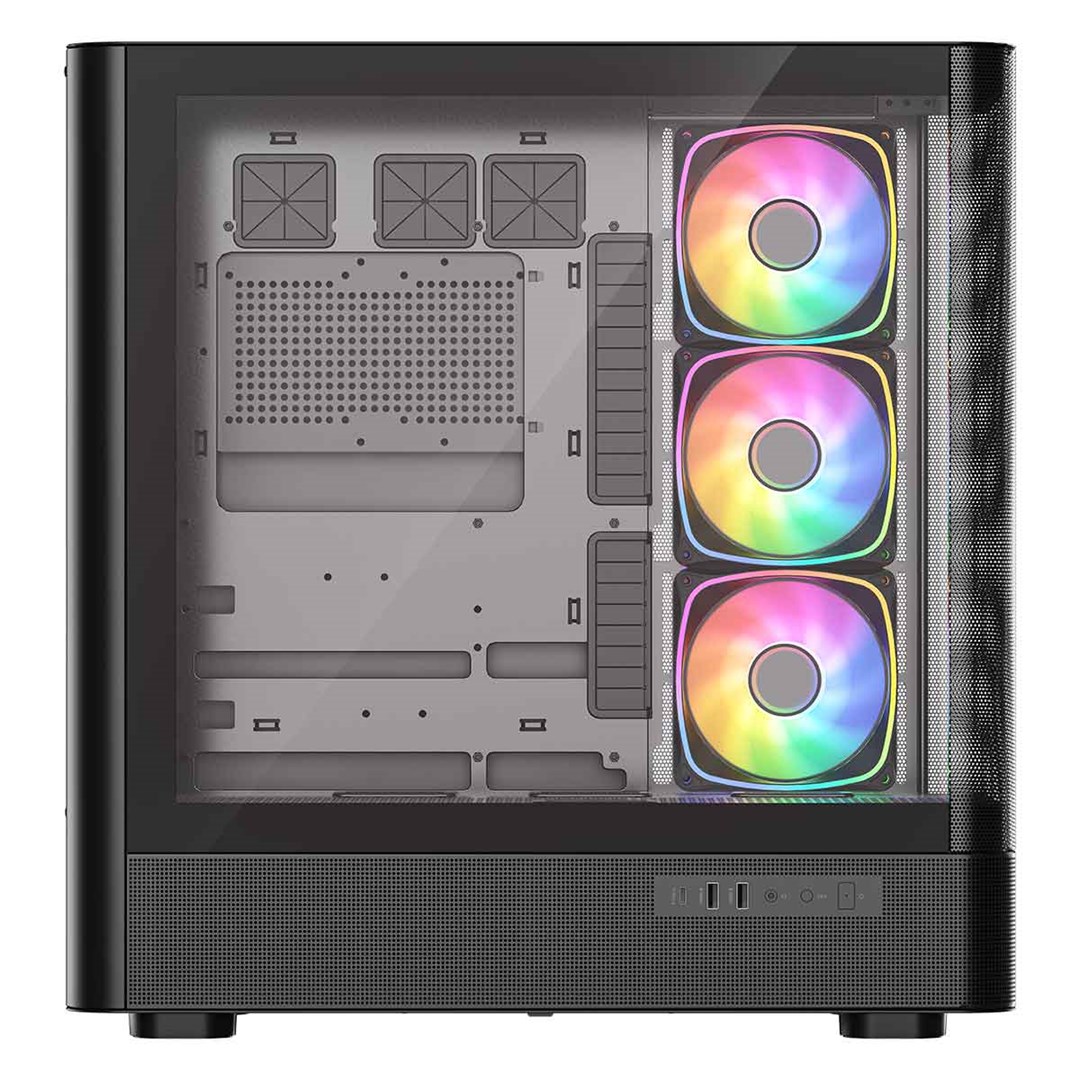 Kasi gaming Modecom Volcano AQ500 ARGB, MIDI tower, ekran LCD, i zi
