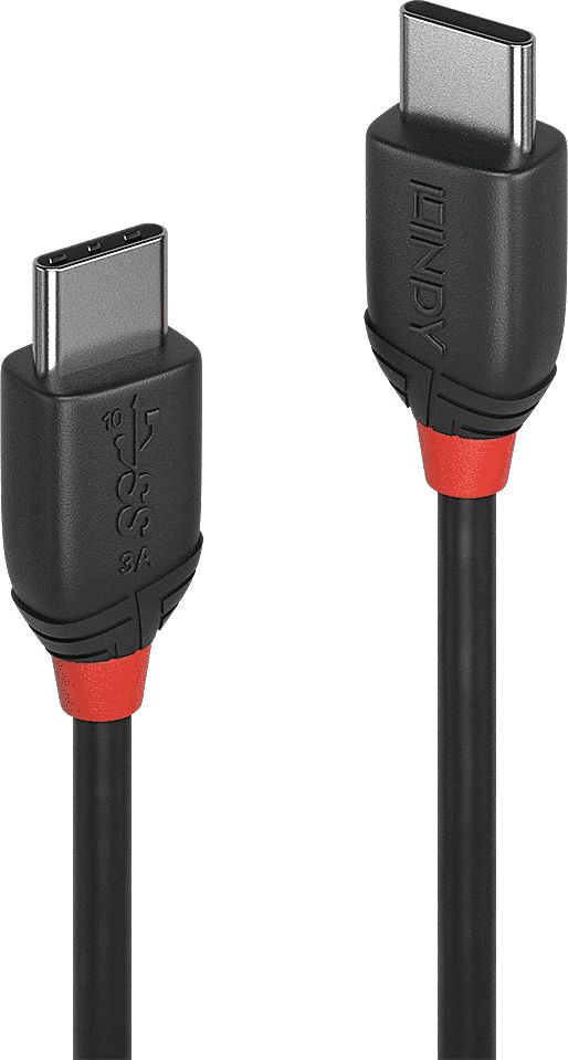 Kabllo Lindy USB-C në USB-C, 0.5m, e zezë