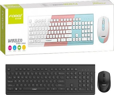 Set tastiere dhe miu wireless FOREV FV W306, 2.4G, 1600 DPI, i zi