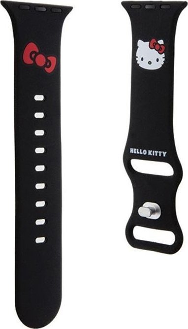 Rrip ore Hello Kitty Silicone Kitty Head, për Apple Watch 38/40/41mm, silikon, i zi