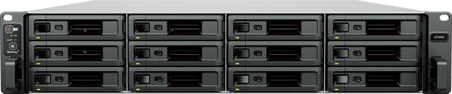Enklodhurë SAN Synology RackStation UC3400, 12 slote, 2U rackmount, gri