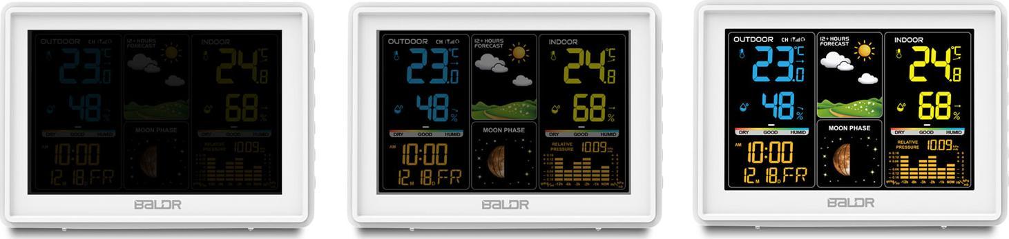 Stacion moti BALDR BD-907, ekran me ngjyra, matje temperaturë dhe lagështie, i bardhë