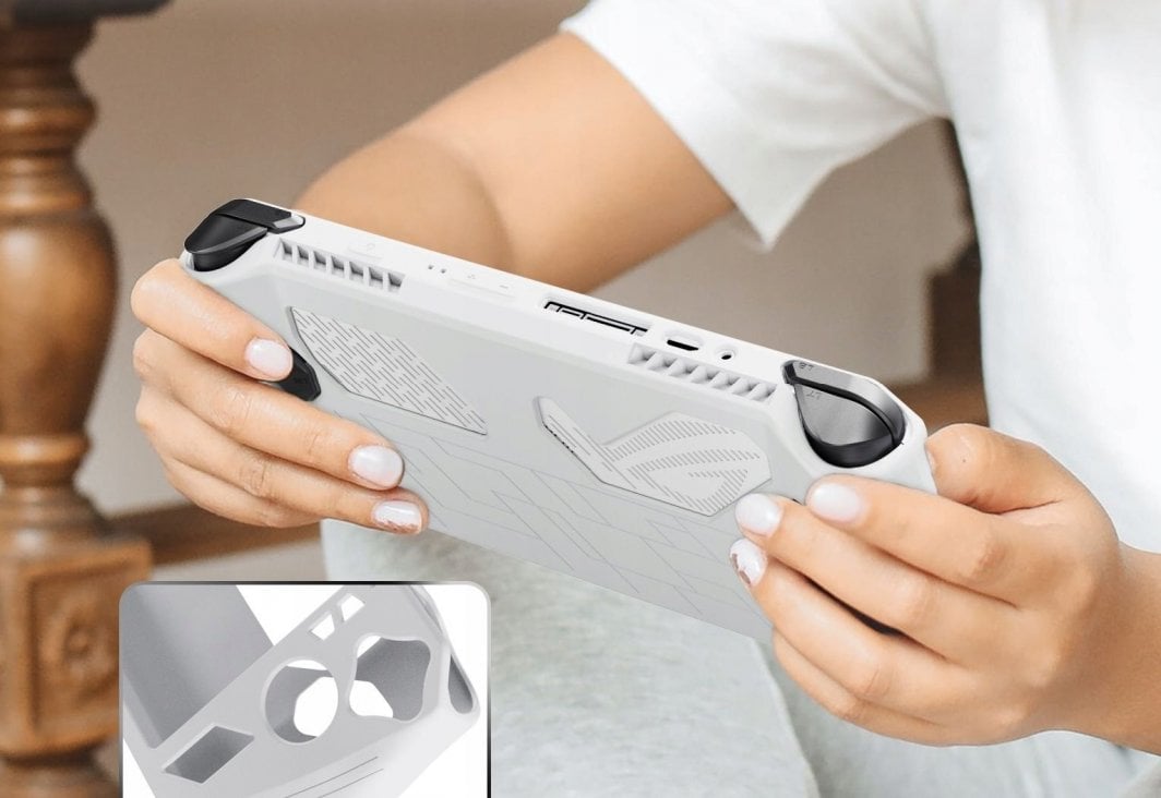 Mbrojtëse silikoni JYS JYS-RA006 për Asus ROG Ally, pouch sleeve, e bardhë