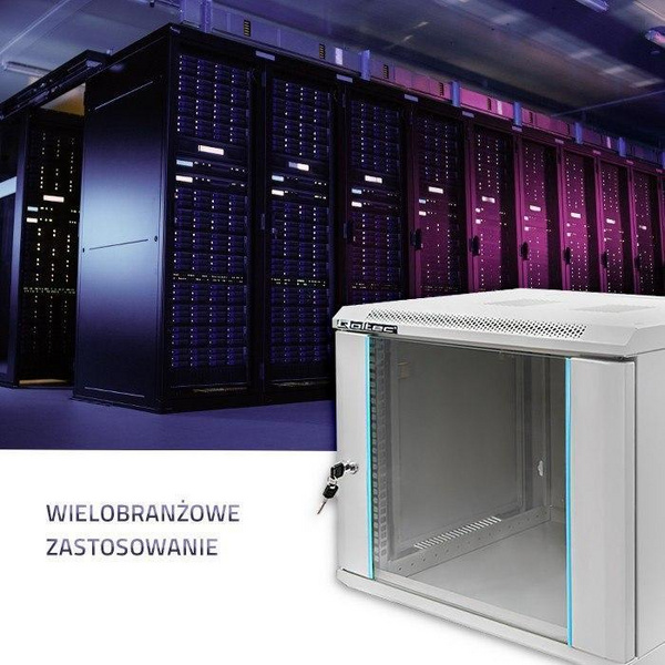 Kabinet rrjeti Qoltec RACK 19", 600 x 450 x 500 mm, gri