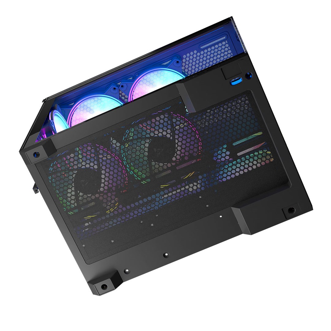 Kuti gaming Modecom Volcano Panorama Apex ARGB 3F, ATX, me xham të temperuar, gri