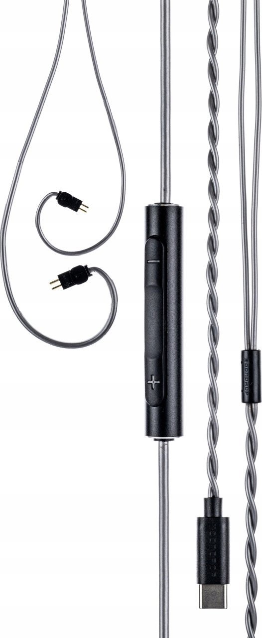 Kabllo kufjesh Moondrop CDSP, USB C, 0.78 2 pin, me mikrofon, e zezë 4