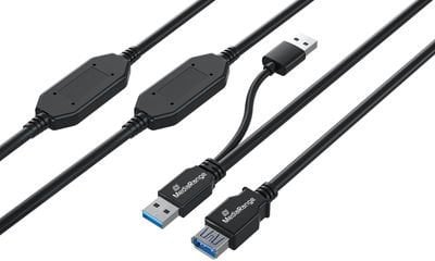 Kabëll zgjatues USB MediaRange, USB 3.0, 15m, i zi