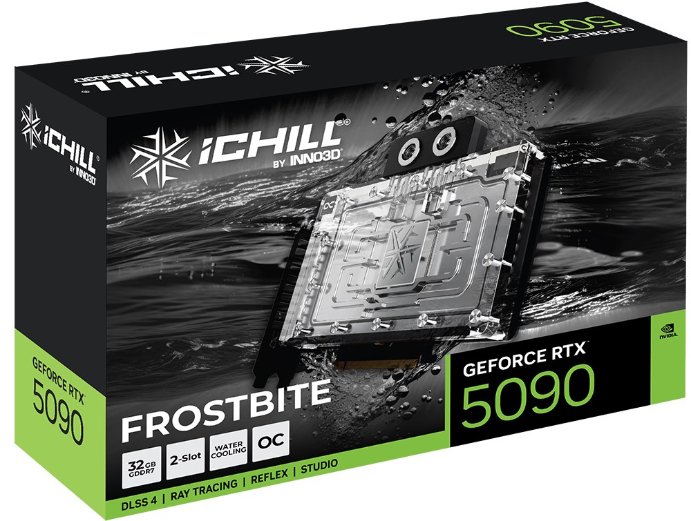 Kartë grafike INNO3D GeForce RTX 5090 iChill Frostbite OC, 32GB GDDR7, e zezë