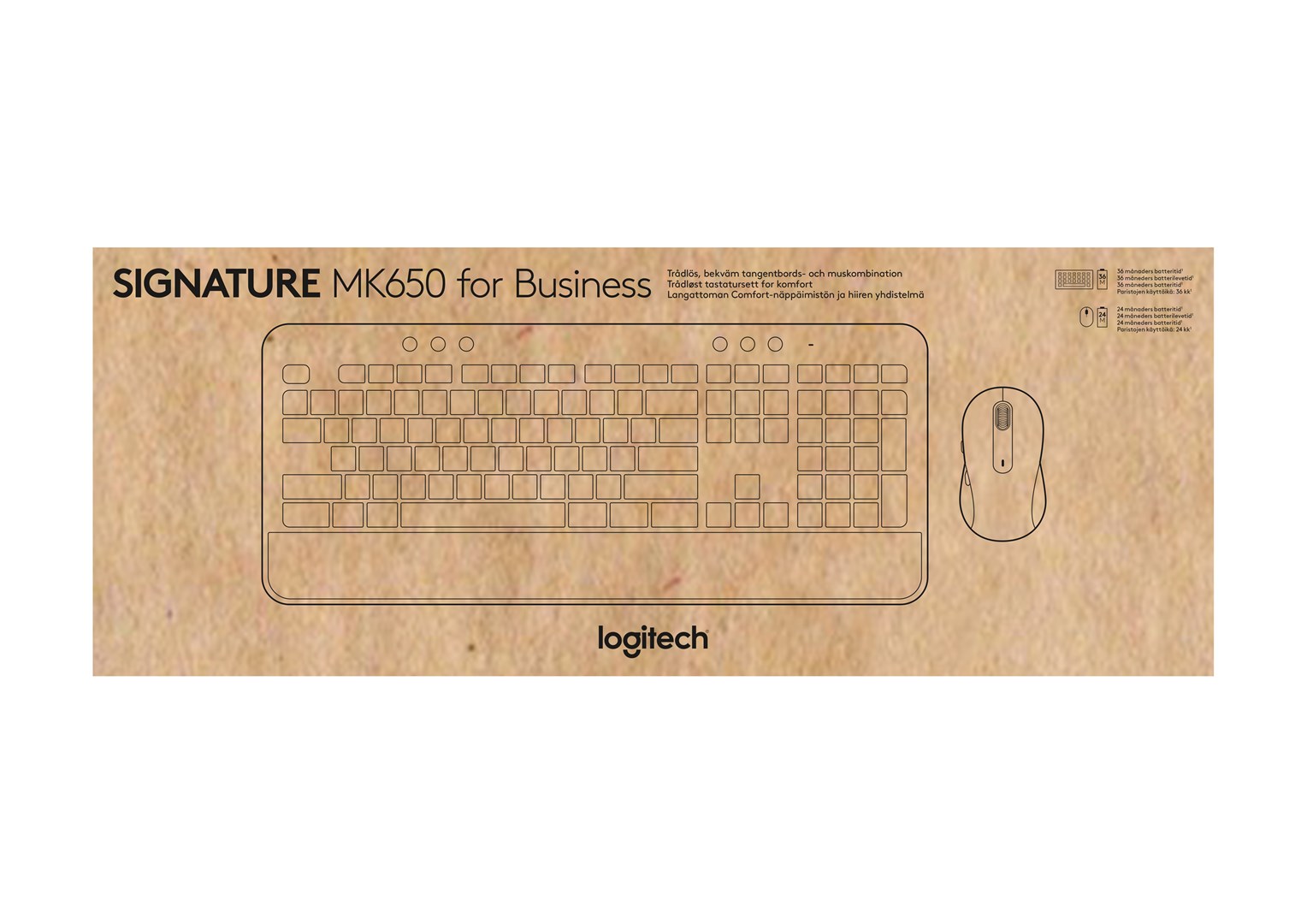 Set tastierë dhe maus MK650, Wireless, e hirtë