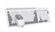 Set tastierë dhe mi C-TECH Quallis WLKMC-05, wireless 2.4 GHz, USB, e bardhë