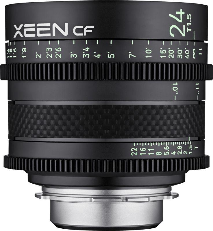 Lente Xeen CF 24mm, T1.5 FF Sony E, e zezë