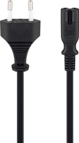 Кабел за напојување Goobay 59567, IEC C7 во CEE 7/16, 1.3m, црн