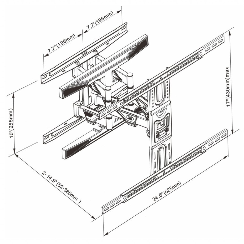 Mbajtës TV ART AR-99, 40-75", 45kg, i zi