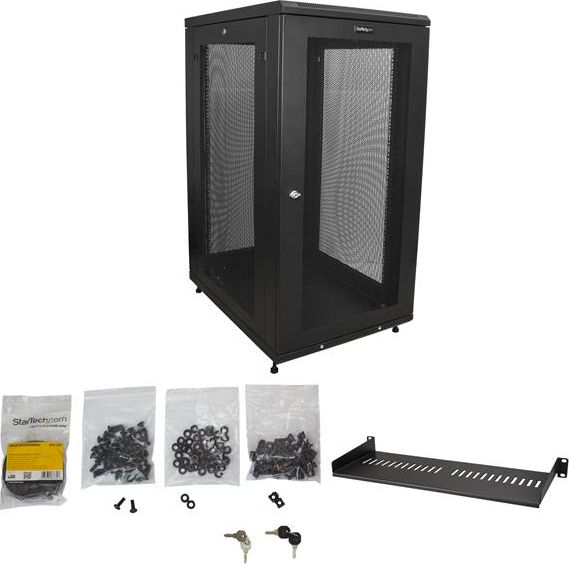 Kabinet serveri StarTech.com 4-Post 24U, rack 19", me rrota, i zi
