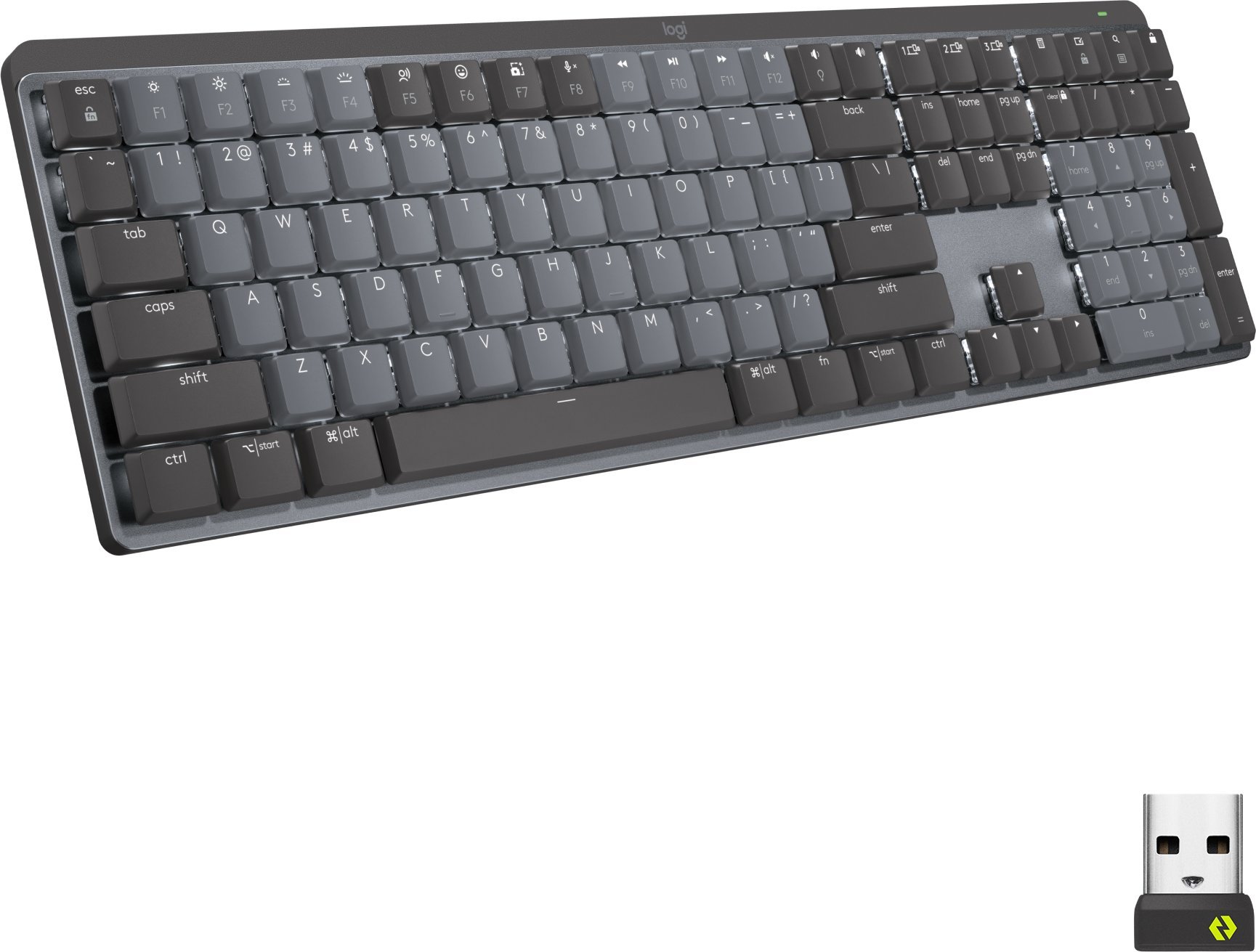 Tastierë Logitech MX Mechanical, wireless, ndriçim LED, grafit