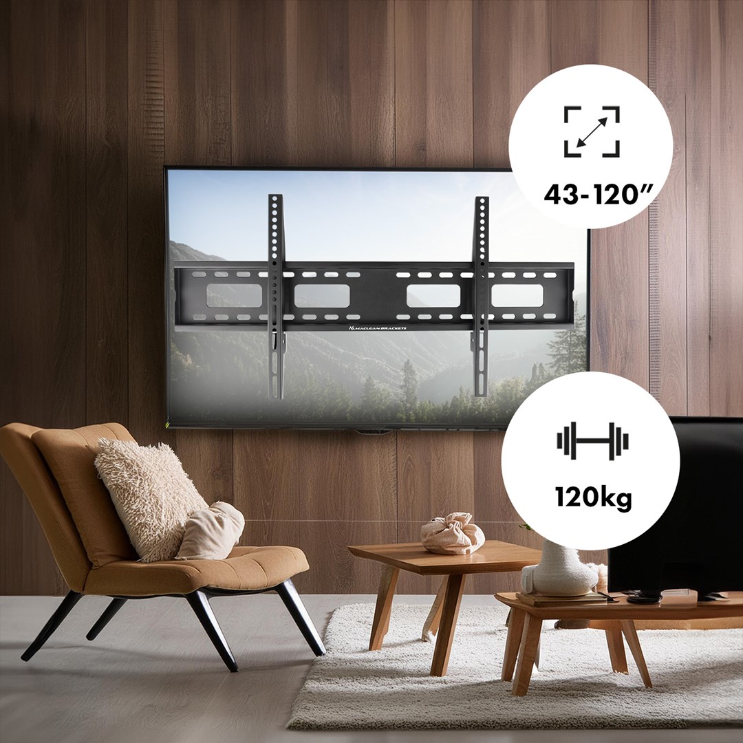 Mbajtëse muri për TV Maclean MC-420, 43-120", e zezë