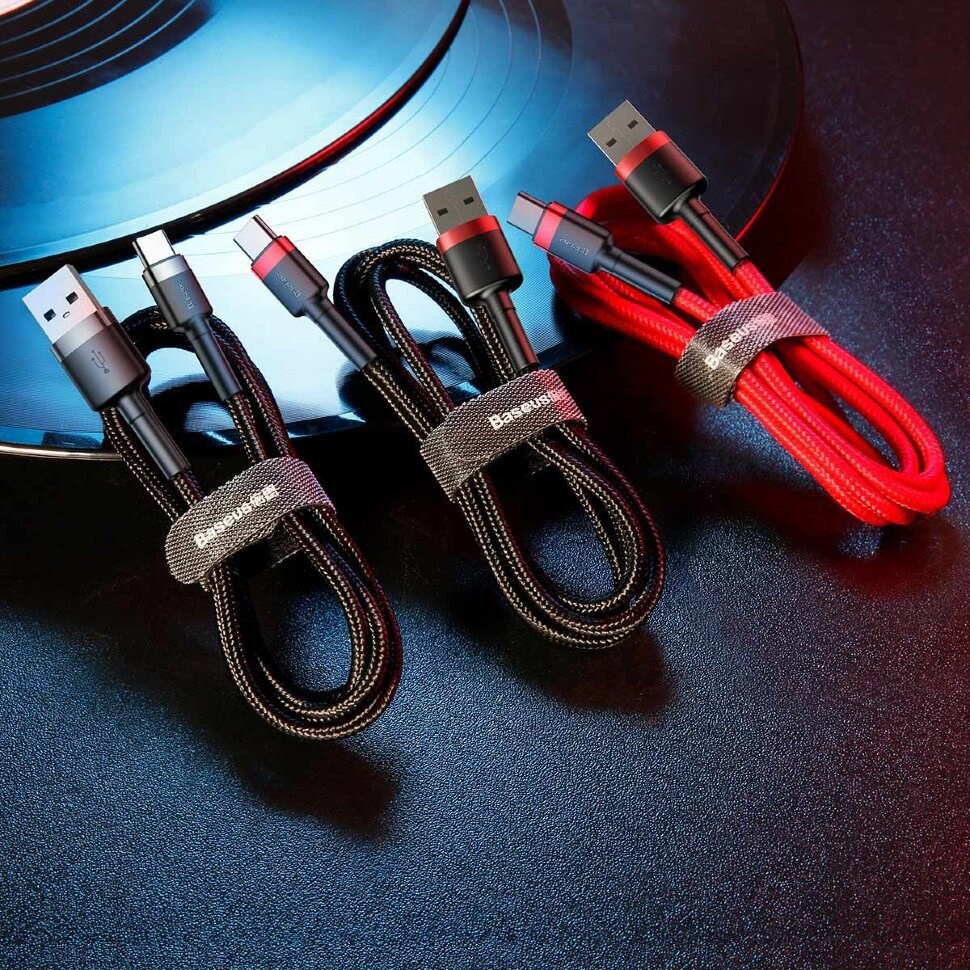 Kabllo Baseus, USB A / USB C, 2 m, e zezë