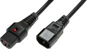 Kabllo rryme MicroConnect IEC LOCK C13 - C14 PC1021, 2m, e zezë