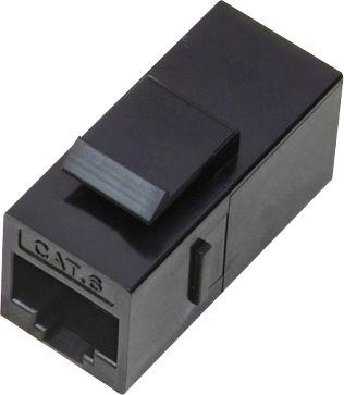 Lidhës keystone WTM19, RJ45-RJ45, Cat.6, i zi