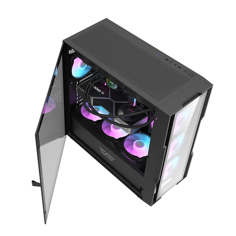 Kornizë kompjuteri Darkflash DK431 Glass, ATX, 4 ventilatorë, e zezë