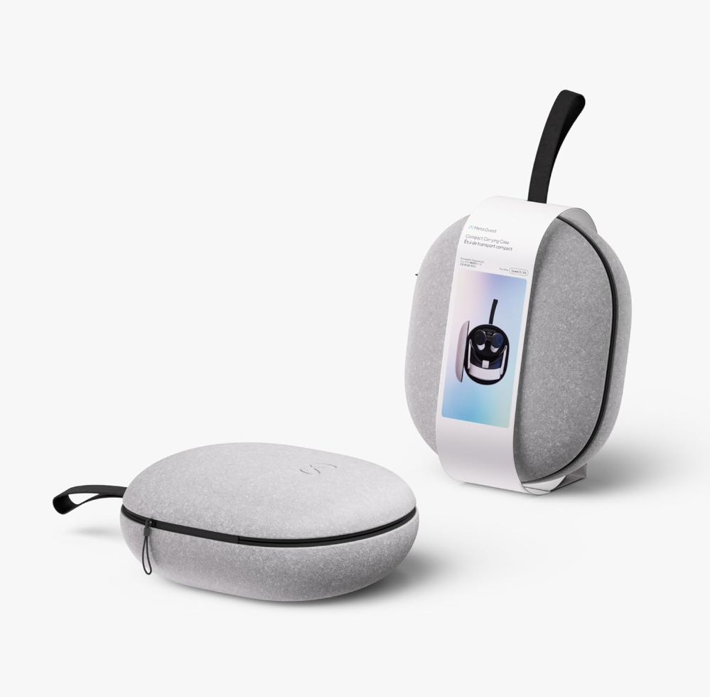 Kuti mbrojtëse Meta Quest Refreshed Compact, për Quest 3 dhe 3S, material felt, gri