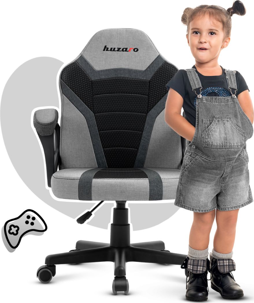 Karrige gaming për fëmijë Huzaro Ranger 1.0, me rrota, e gri
