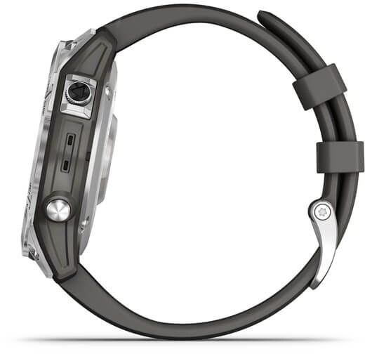 Orë Garmin Fenix 7 PRO, e argjendtë / rrip silikoni grafit